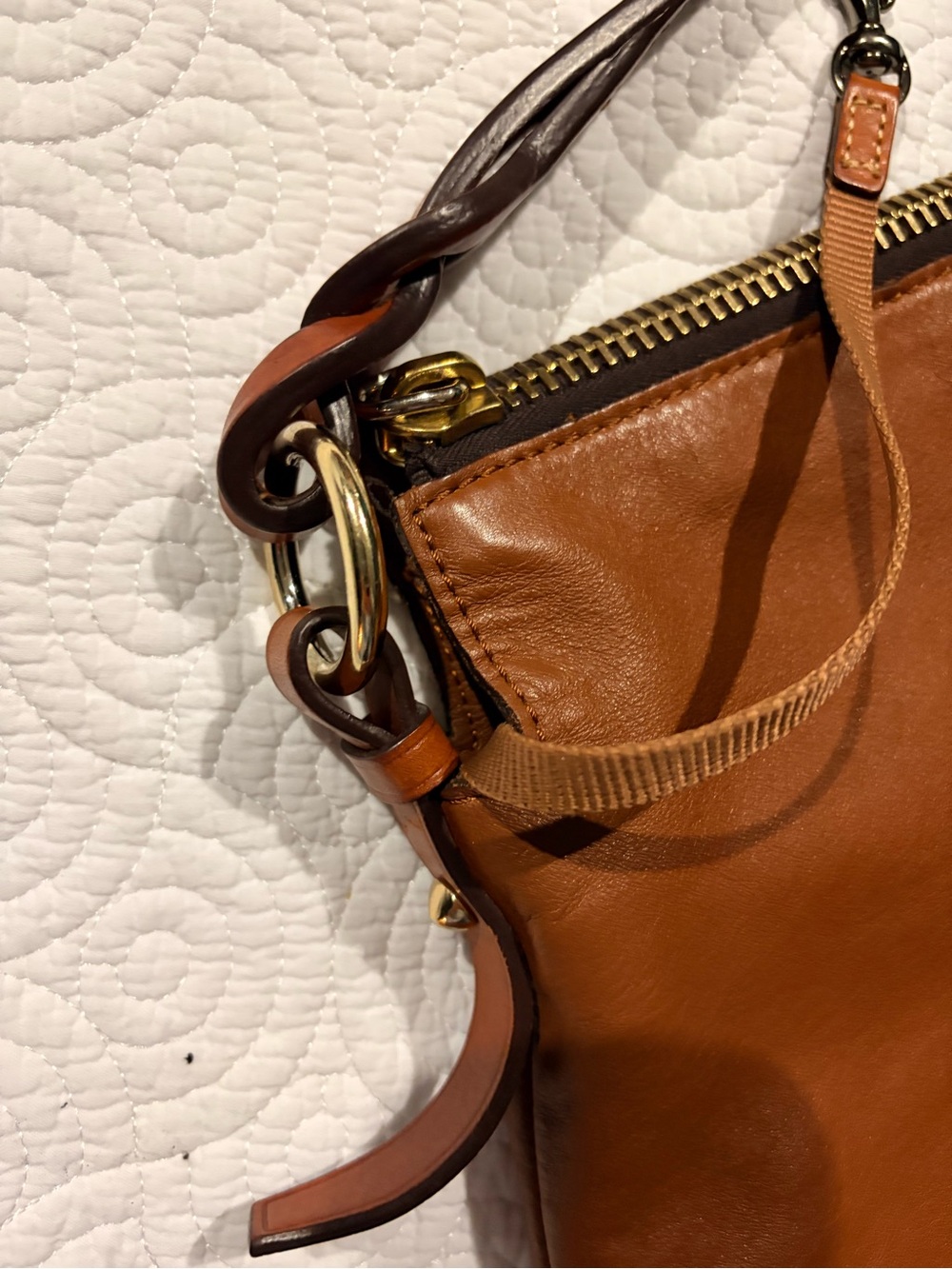 Dooney & Bourke Chestnut Brown Leather Shoulder Tote - Picture 7 of 10